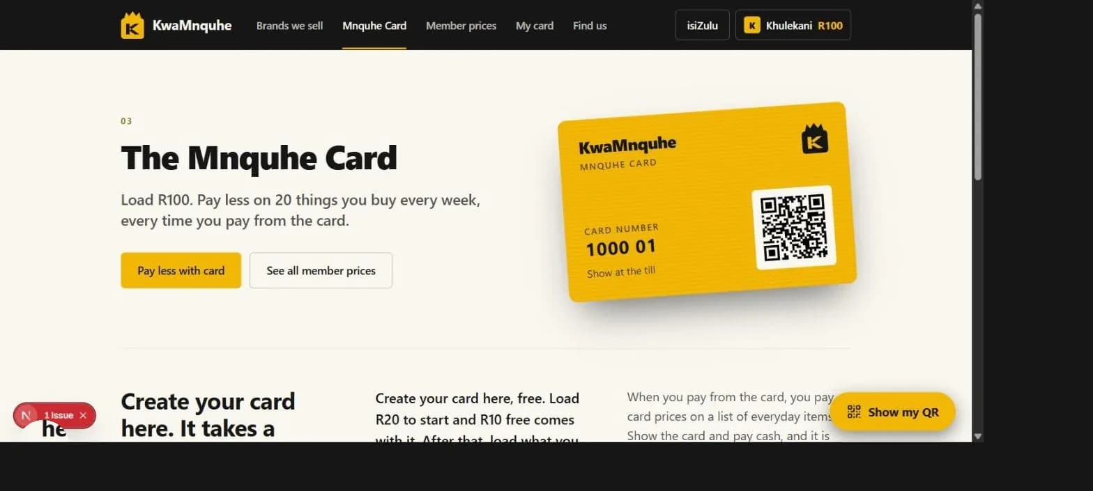 The Mnquhe Card page.